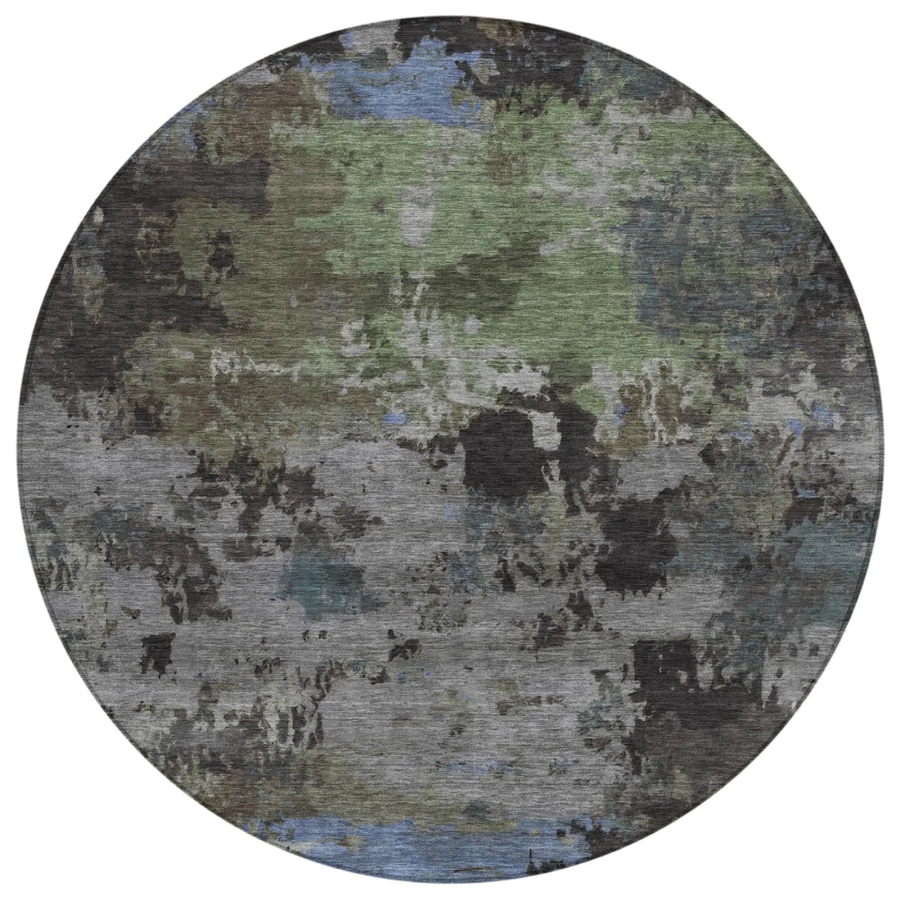 8' Taupe And Brown Round Abstract Washable Indoor Outdoor Area Rug Homeroots Outdoor