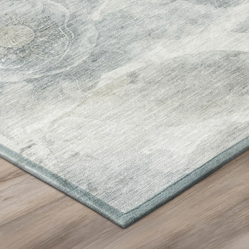 8' Taupe And Brown Round Floral Washable Indoor Outdoor Area Rug Homeroots Outdoor