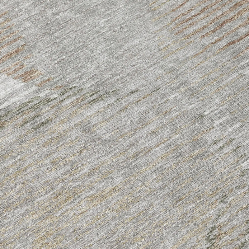 8' Taupe And Brown Round Geometric Washable Indoor Outdoor Area Rug Homeroots Outdoor