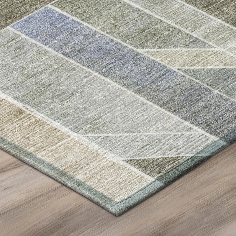 8' Taupe And Brown Round Geometric Washable Indoor Outdoor Area Rug Homeroots Outdoor