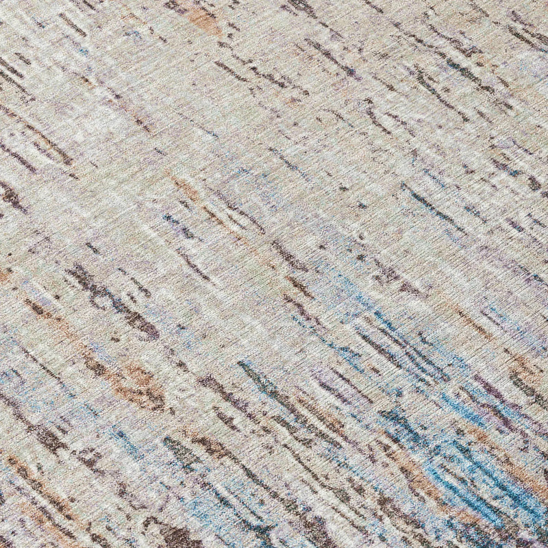 8' Taupe And Brown Round Striped Washable Indoor Outdoor Area Rug Homeroots Outdoor