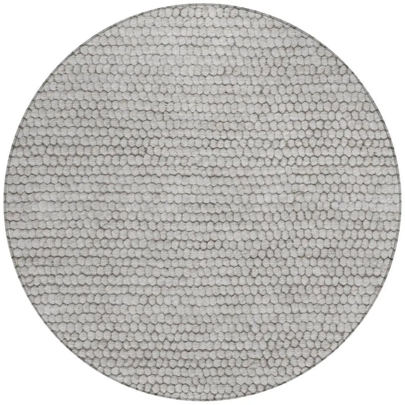 8' Taupe And Brown Round Striped Washable Indoor Outdoor Area Rug Homeroots Outdoor