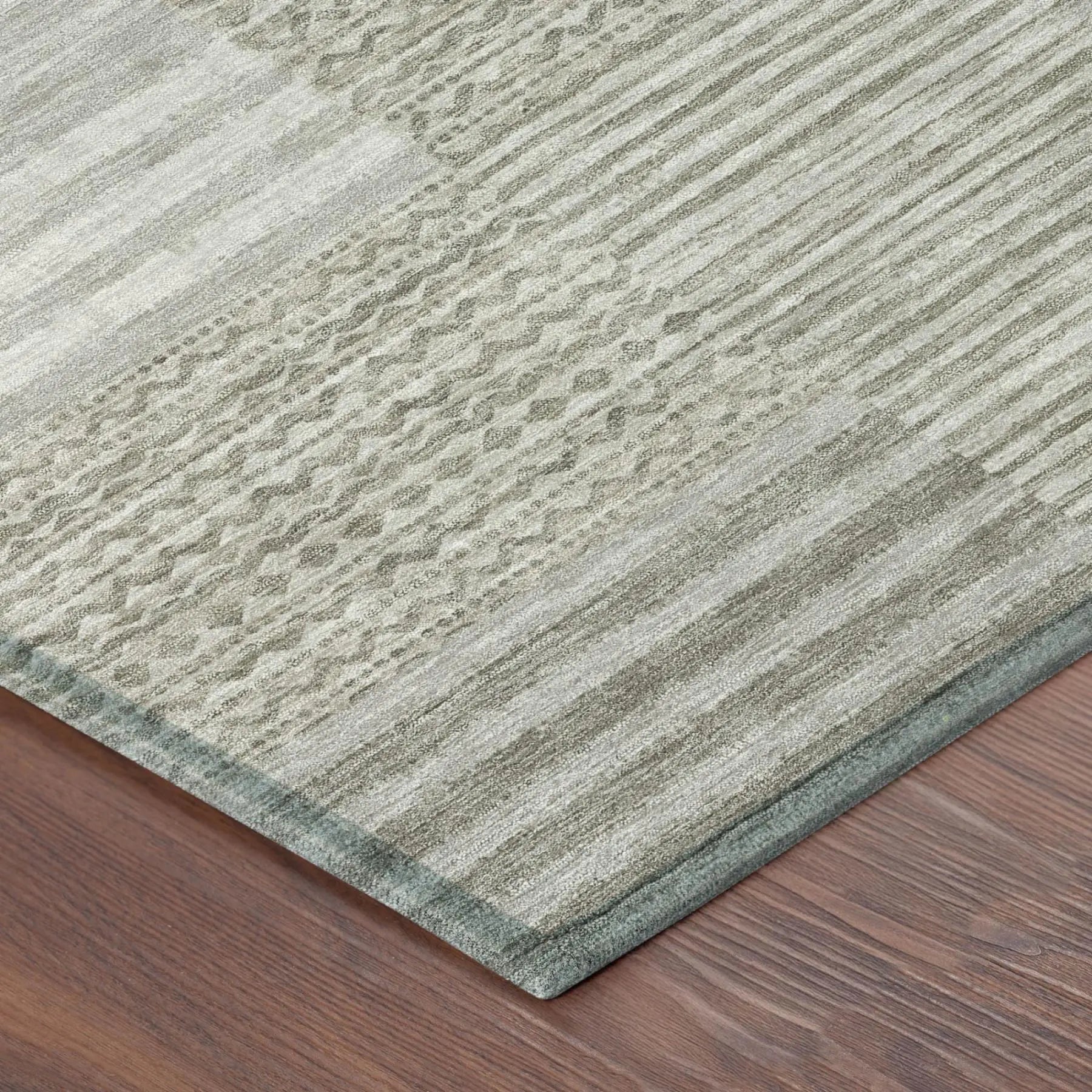 8' Taupe And Brown Round Striped Washable Indoor Outdoor Area Rug Homeroots Outdoor