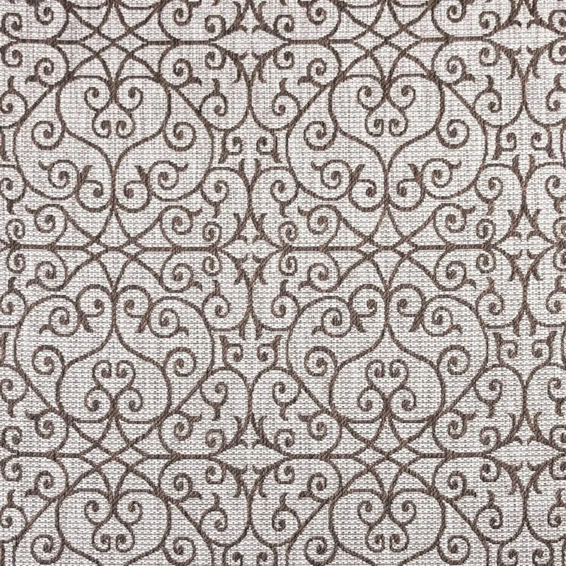 8' Taupe And Espresso Square Geometric Indoor Outdoor Area Rug Homeroots Outdoor