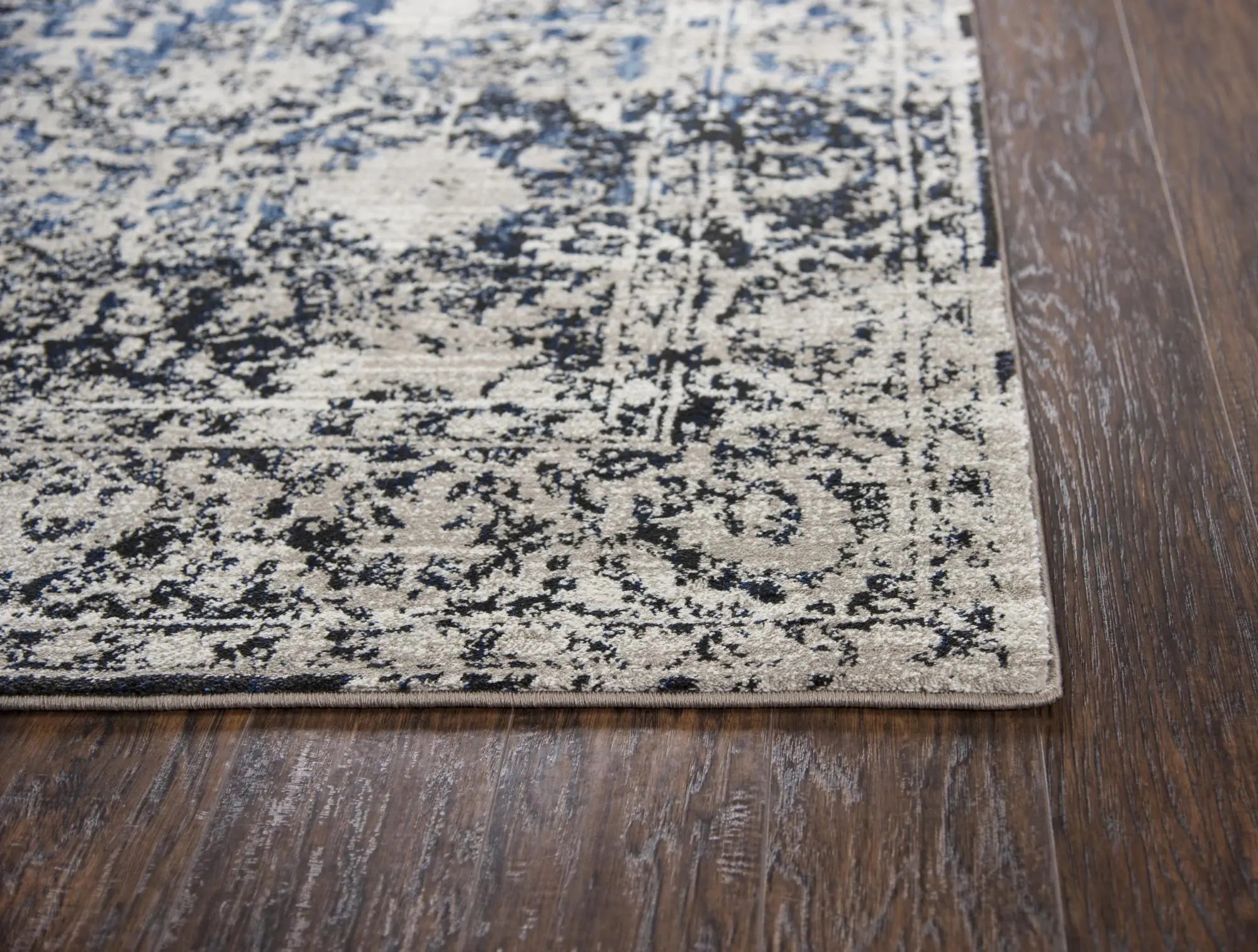 8' Taupe Blue And Dark Blue Oriental Area Rug Homeroots Home Decor