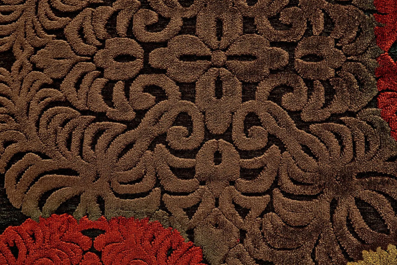 8' Taupe Red And Tan Polka Dot Round Rug Homeroots Home Decor