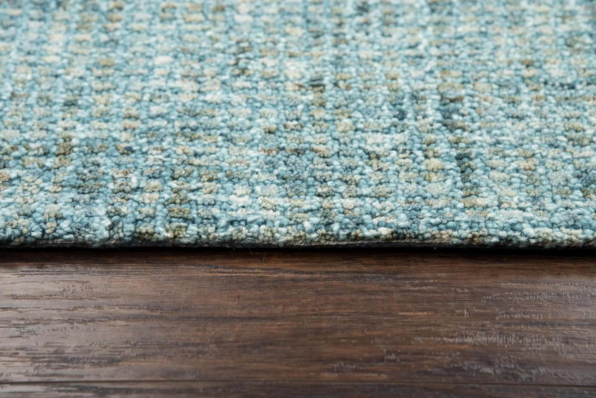 8' Teal And Ivory Wool Hand Tufted Area Rug Homeroots Home Decor