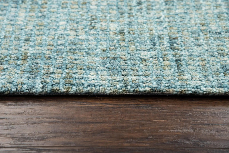 8' Teal And Ivory Wool Hand Tufted Area Rug Homeroots Home Decor