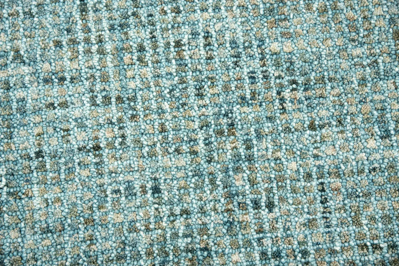 8' Teal And Ivory Wool Hand Tufted Area Rug Homeroots Home Decor