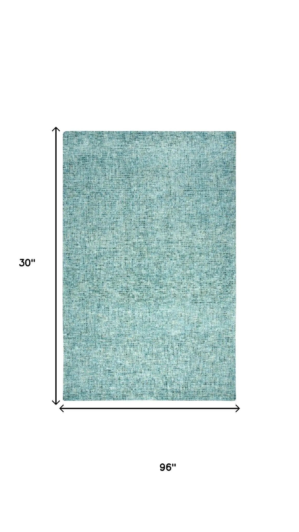 8' Teal And Ivory Wool Hand Tufted Area Rug Homeroots Home Decor
