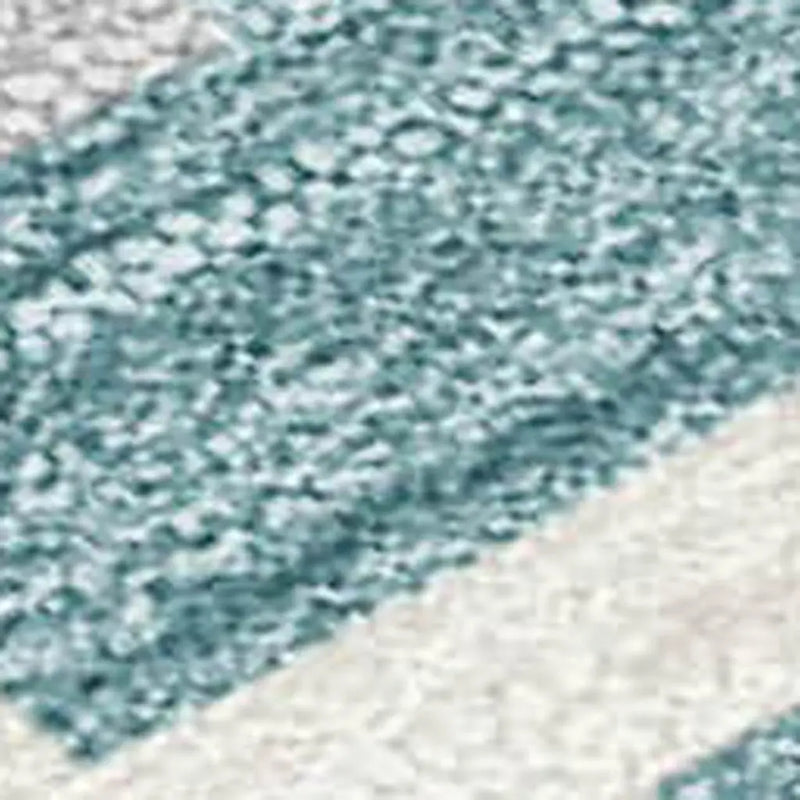 8' Teal Blue And Ivory Round Geometric Washable Indoor Outdoor Area Rug Homeroots Outdoor