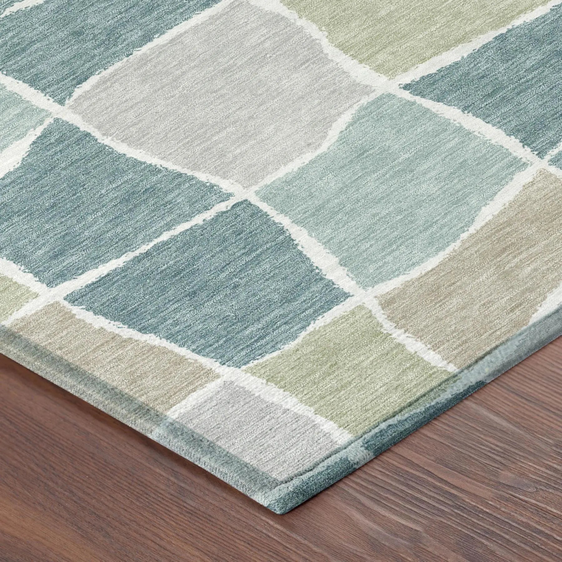 8' Teal Blue And Silver Round Geometric Washable Indoor Outdoor Area Rug Homeroots Outdoor