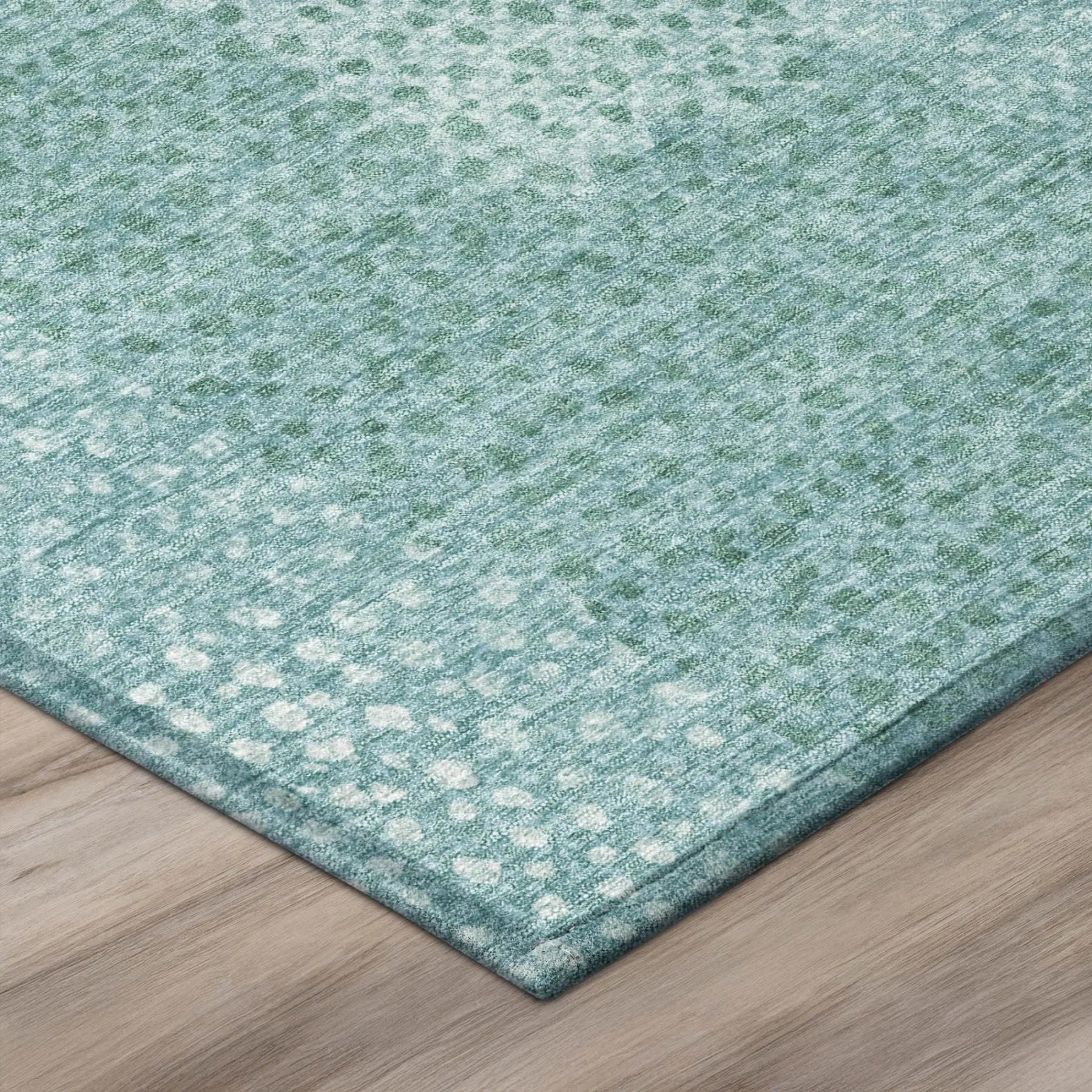8' Turquoise And Teal Blue Round Abstract Washable Indoor Outdoor Area Rug Homeroots Outdoor