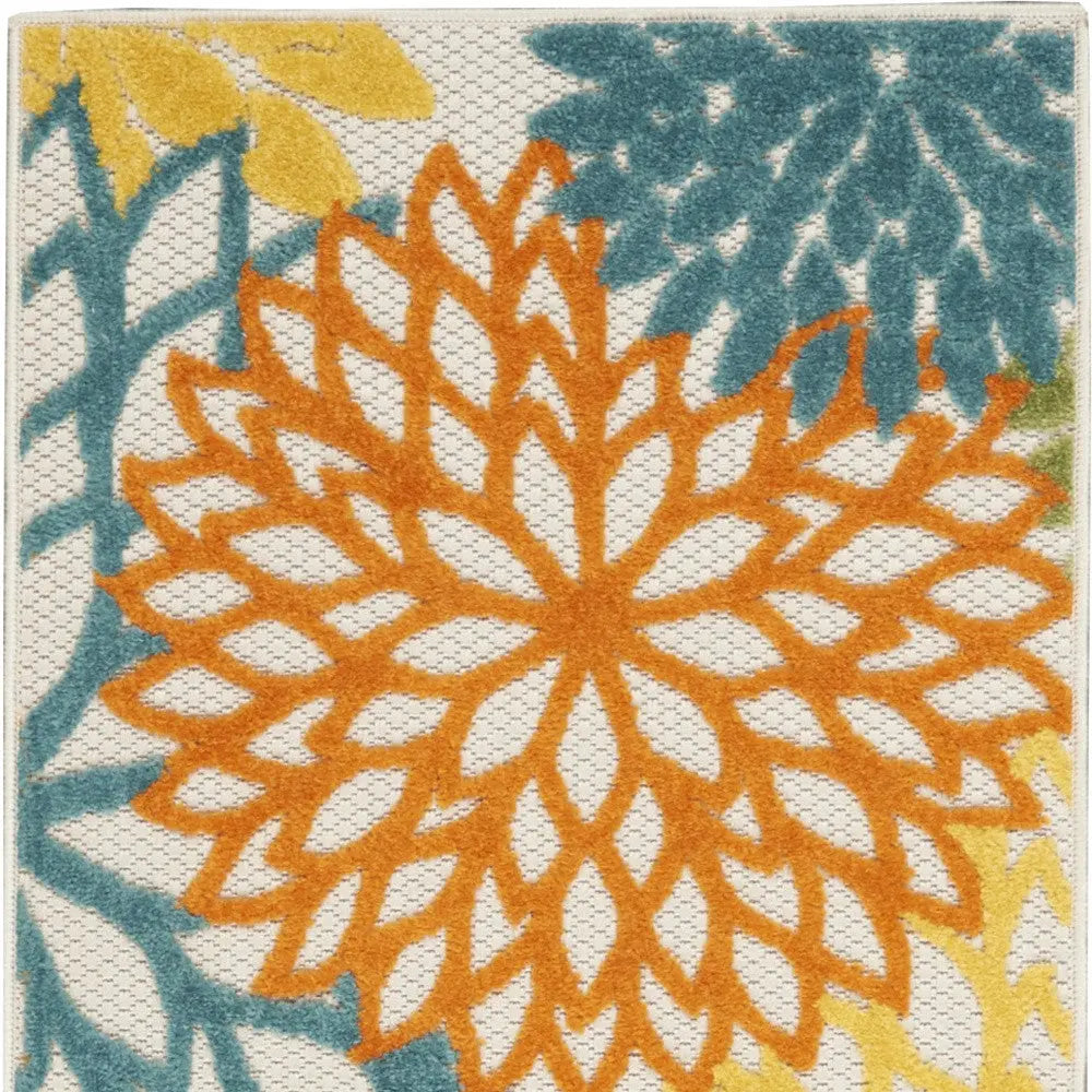 8' Turquoise Indoor Outdoor Runner Rug Homeroots Outdoor