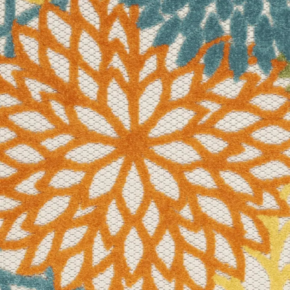 8' Turquoise Indoor Outdoor Runner Rug Homeroots Outdoor