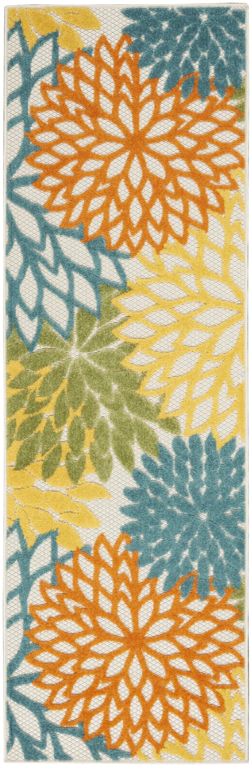 8' Turquoise Indoor Outdoor Runner Rug Homeroots Outdoor