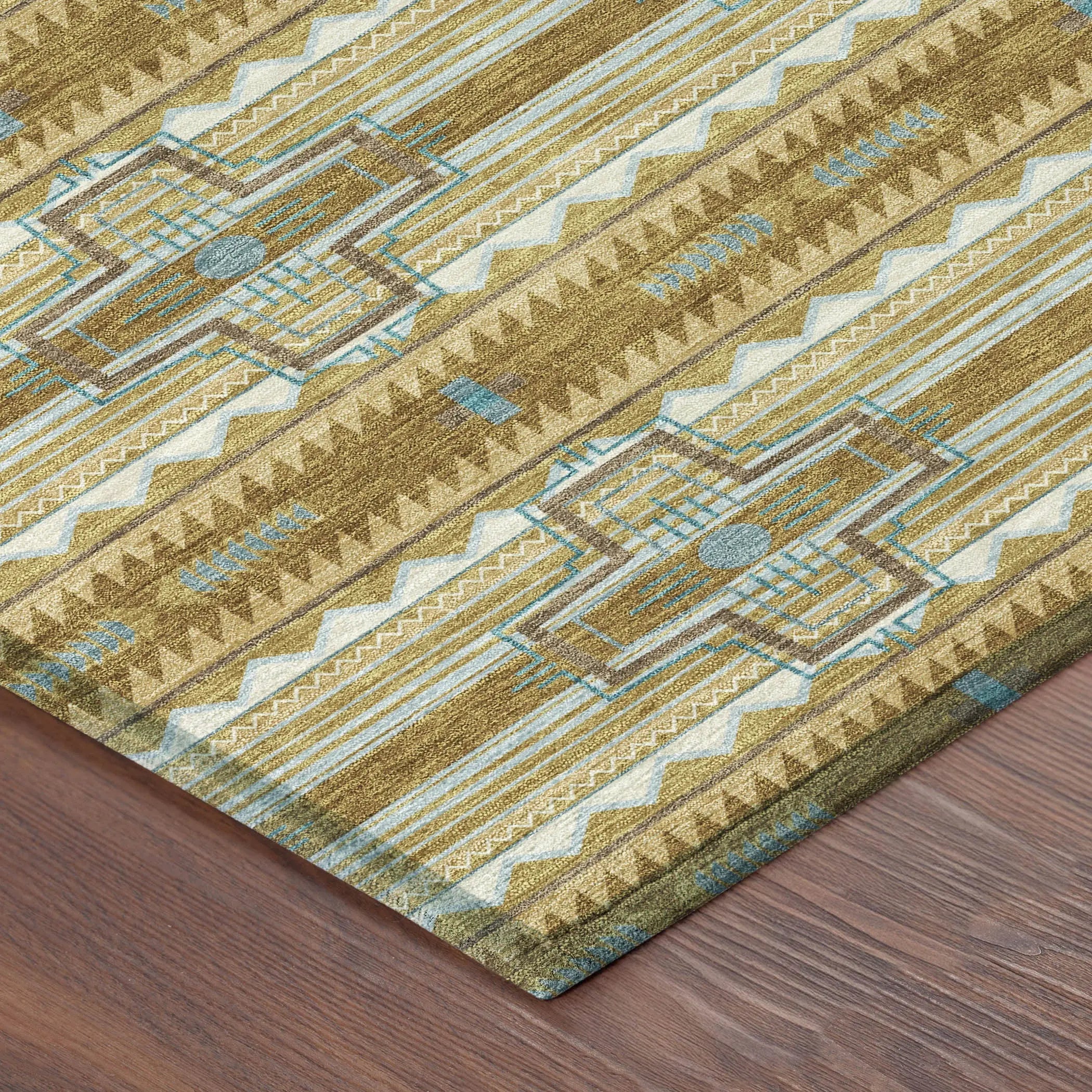 8' Walnut And Graphite Round Tribal Washable Indoor Outdoor Area Rug Homeroots Outdoor