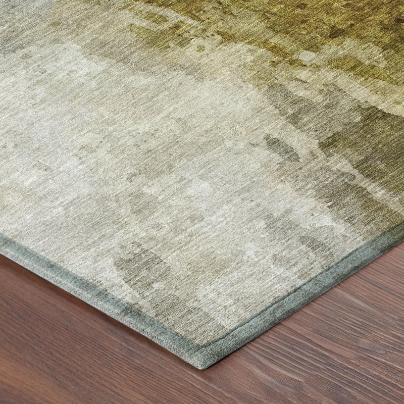 8' Wheat And Gold Round Abstract Washable Indoor Outdoor Area Rug Homeroots Outdoor