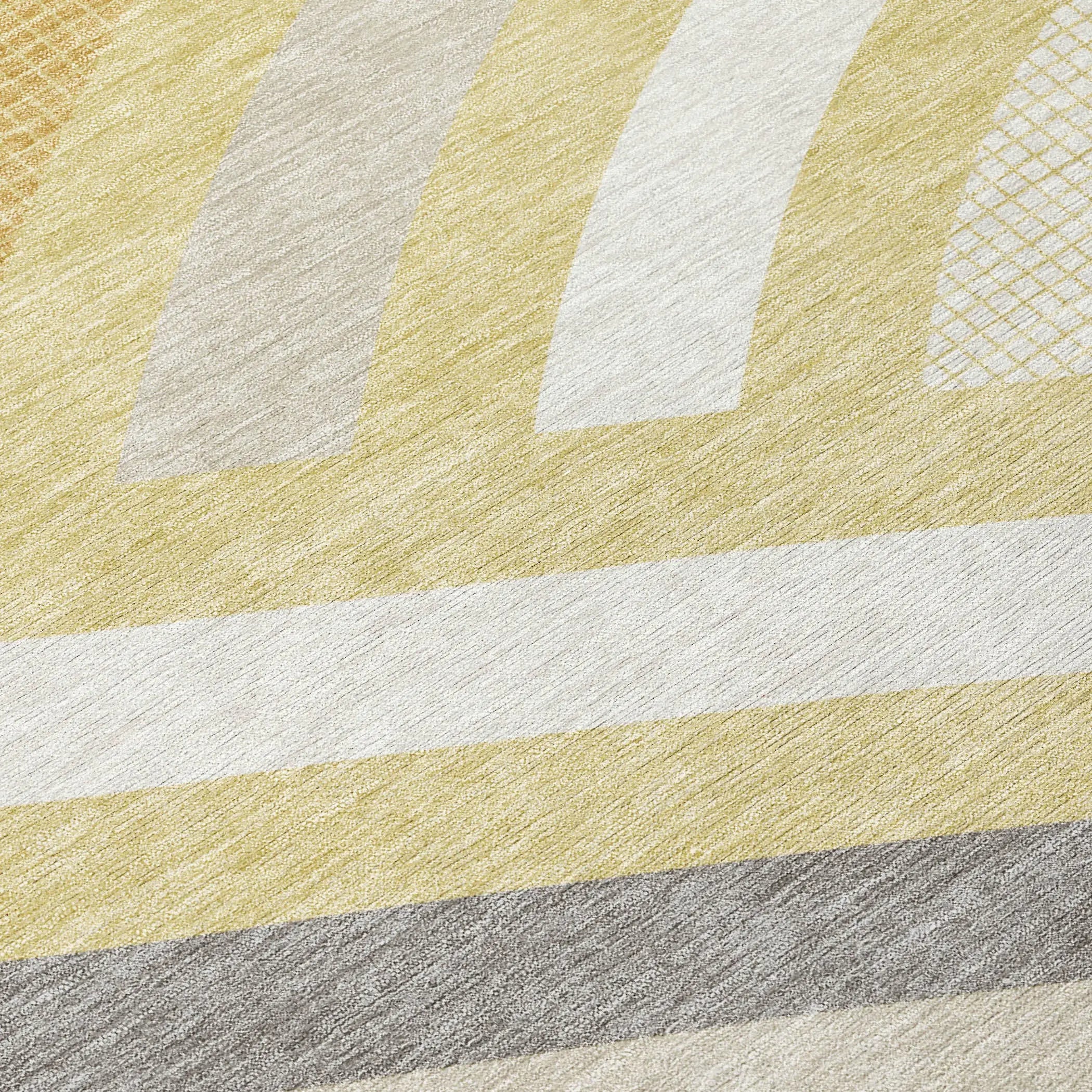 8' Wheat And Gold Round Abstract Washable Indoor Outdoor Area Rug Homeroots Outdoor