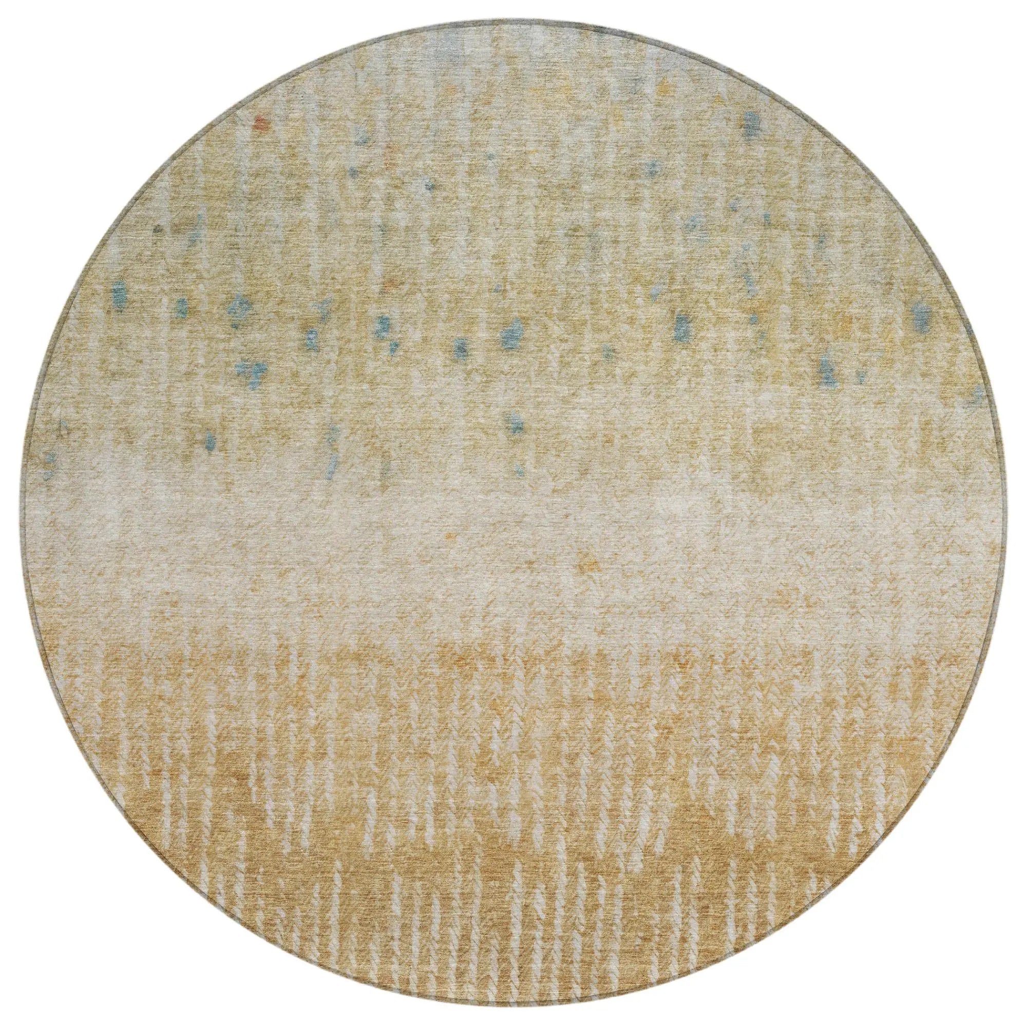 8' Wheat And Gold Round Abstract Washable Indoor Outdoor Area Rug Homeroots Outdoor