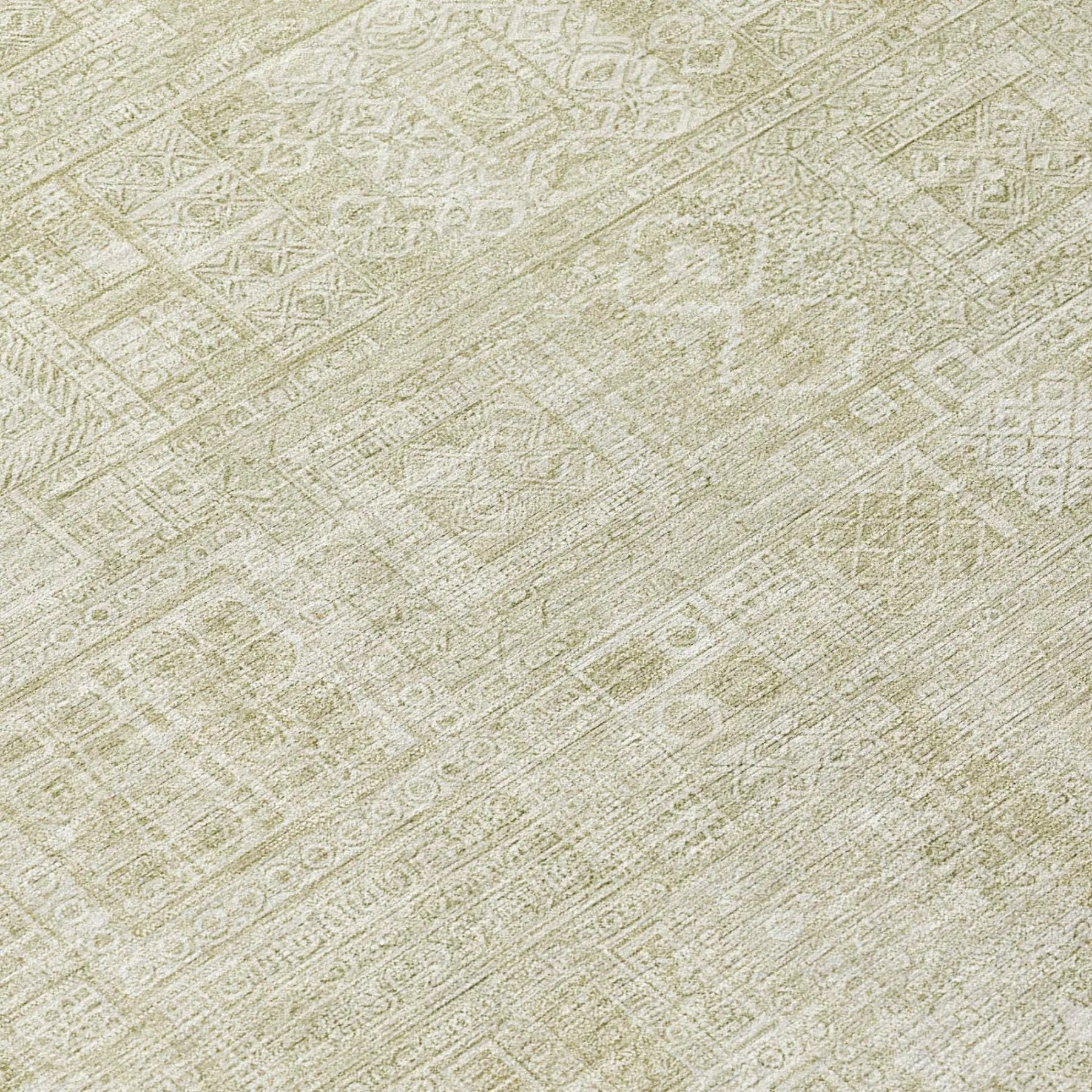 8' Wheat And Gold Round Oriental Washable Indoor Outdoor Area Rug Homeroots Outdoor