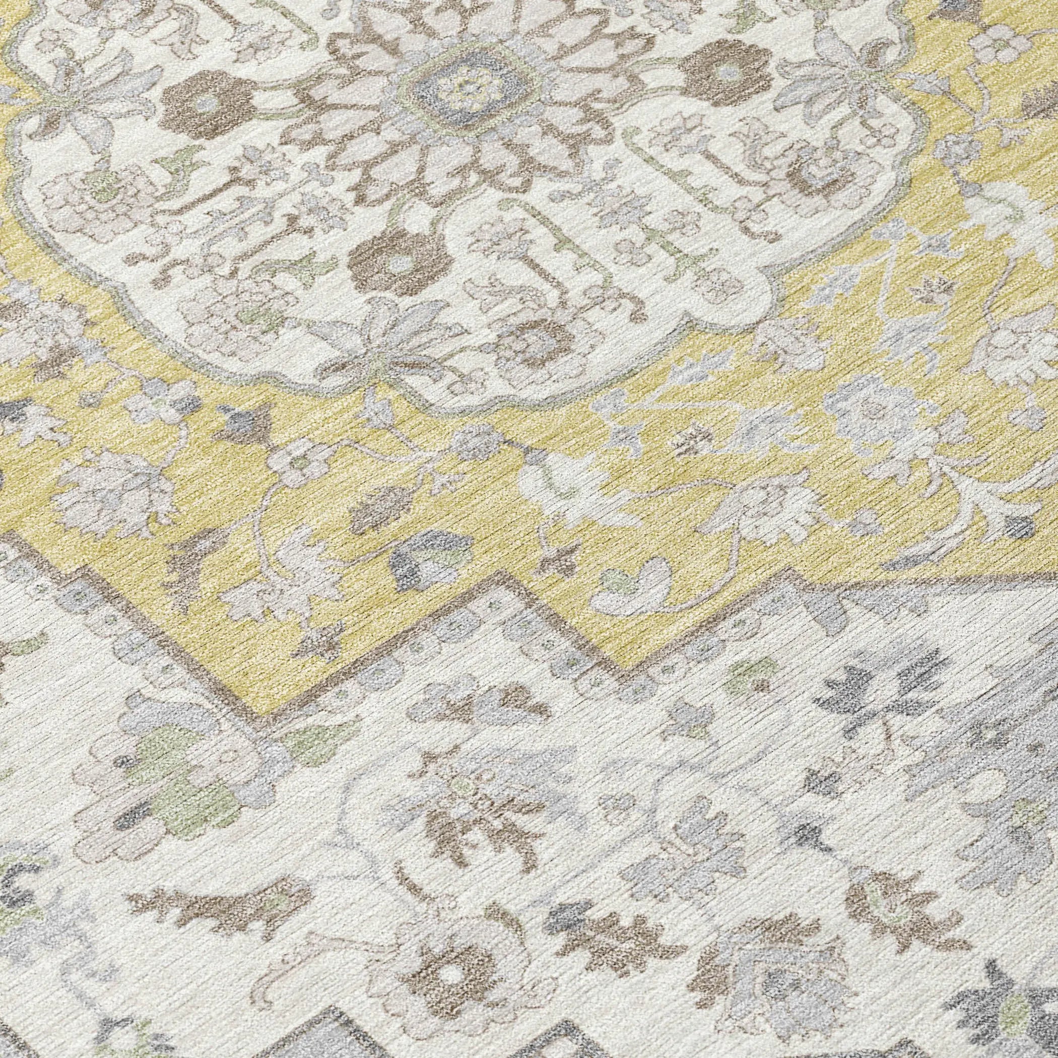 8' Wheat And Taupe Round Oriental Washable Indoor Outdoor Area Rug Homeroots Outdoor