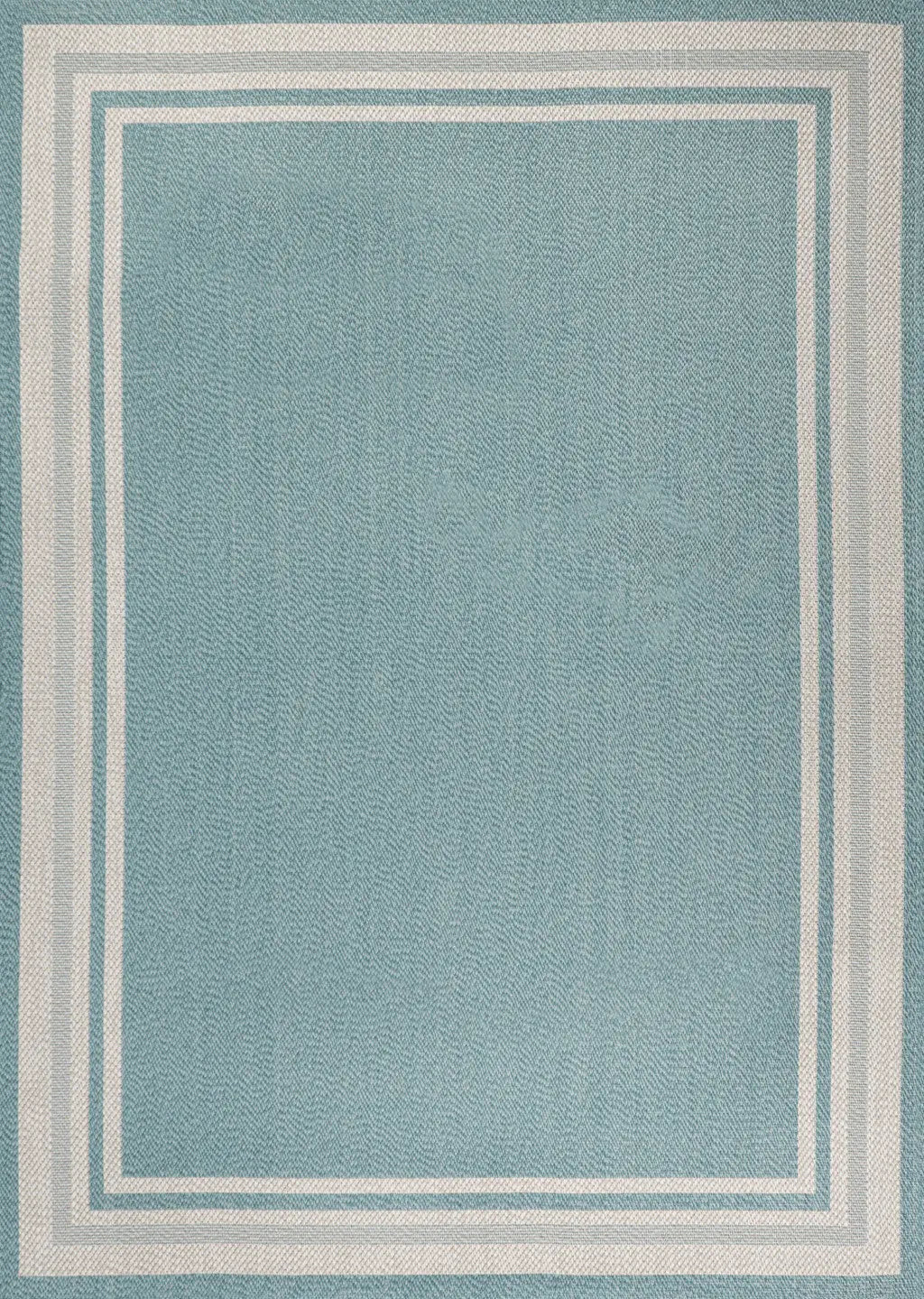 8' X 10' Aqua And Beige Striped Indoor Outdoor Area Rug Homeroots Outdoor