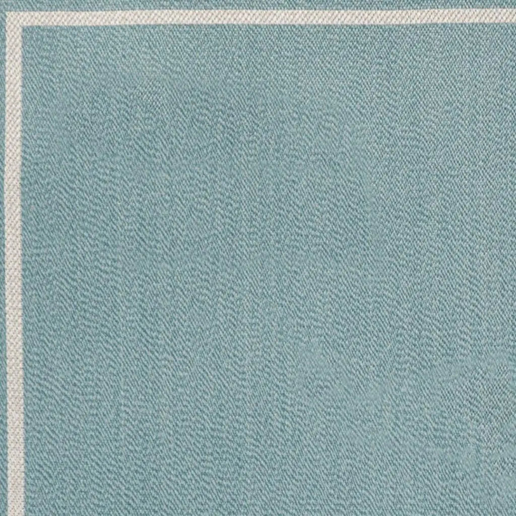 8' X 10' Aqua And Beige Striped Indoor Outdoor Area Rug Homeroots Outdoor