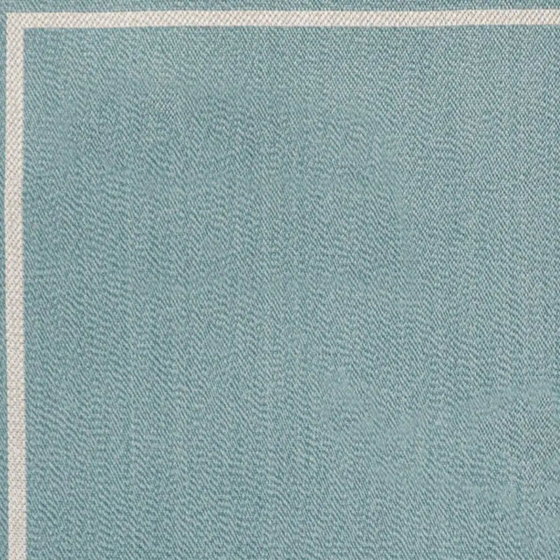8' X 10' Aqua And Beige Striped Indoor Outdoor Area Rug Homeroots Outdoor