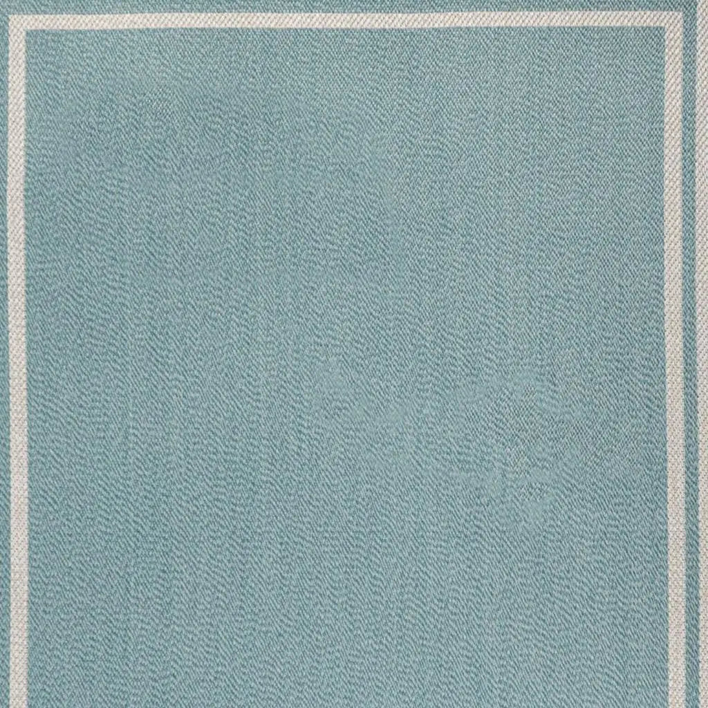 8' X 10' Aqua And Beige Striped Indoor Outdoor Area Rug Homeroots Outdoor