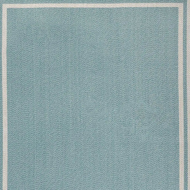 8' X 10' Aqua And Beige Striped Indoor Outdoor Area Rug Homeroots Outdoor