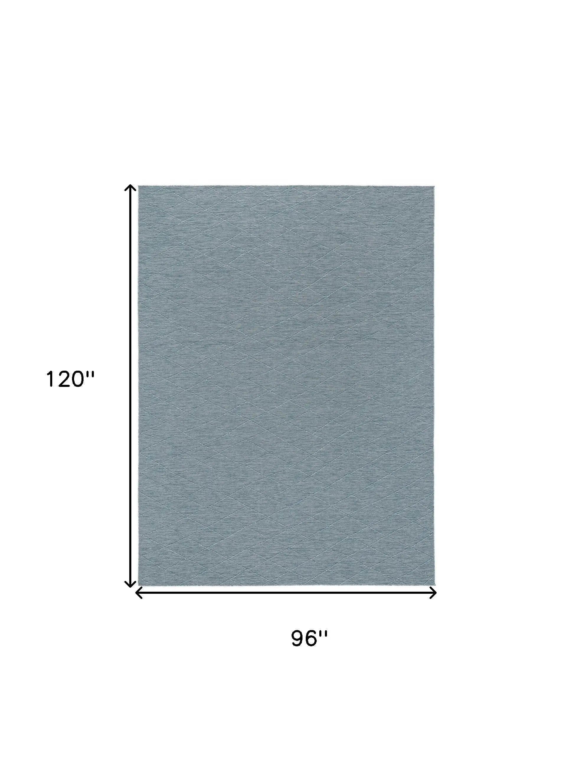 8' X 10' Aqua And Ivory Geometric Indoor Outdoor Area Rug Homeroots Outdoor