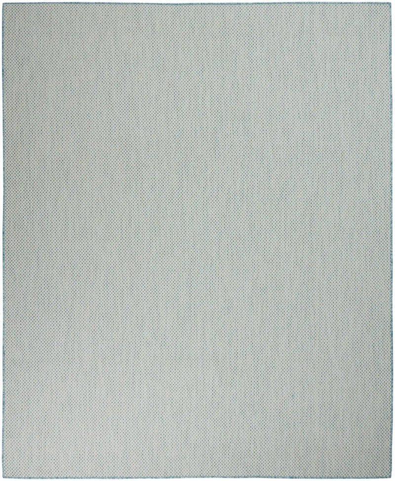 8' X 10' Aqua And Ivory Indoor Outdoor Area Rug Homeroots Outdoor