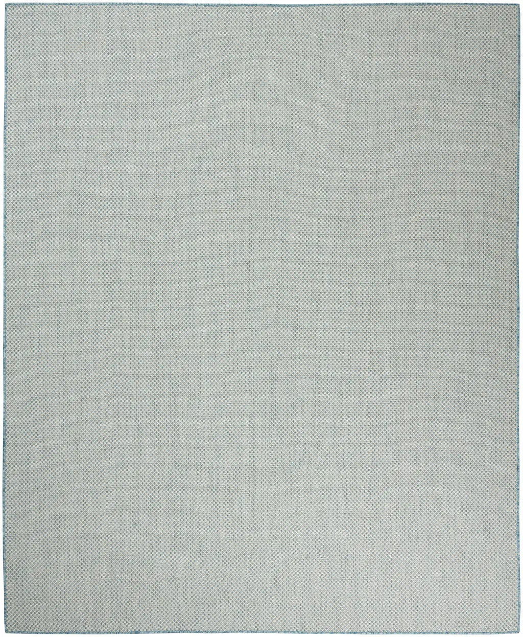 8' X 10' Aqua And Ivory Indoor Outdoor Area Rug Homeroots Outdoor
