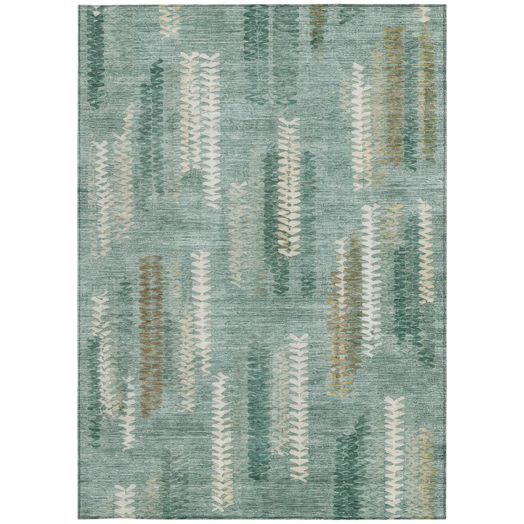 8' X 10' Aqua And Teal Blue Abstract Washable Indoor Outdoor Area Rug Homeroots Outdoor