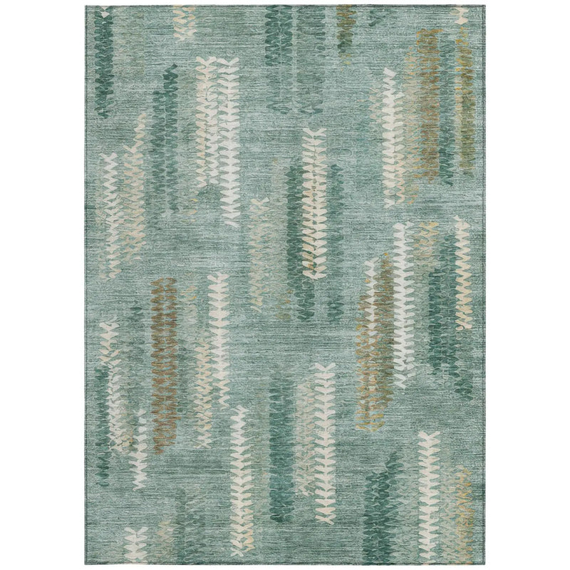 8' X 10' Aqua And Teal Blue Abstract Washable Indoor Outdoor Area Rug Homeroots Outdoor