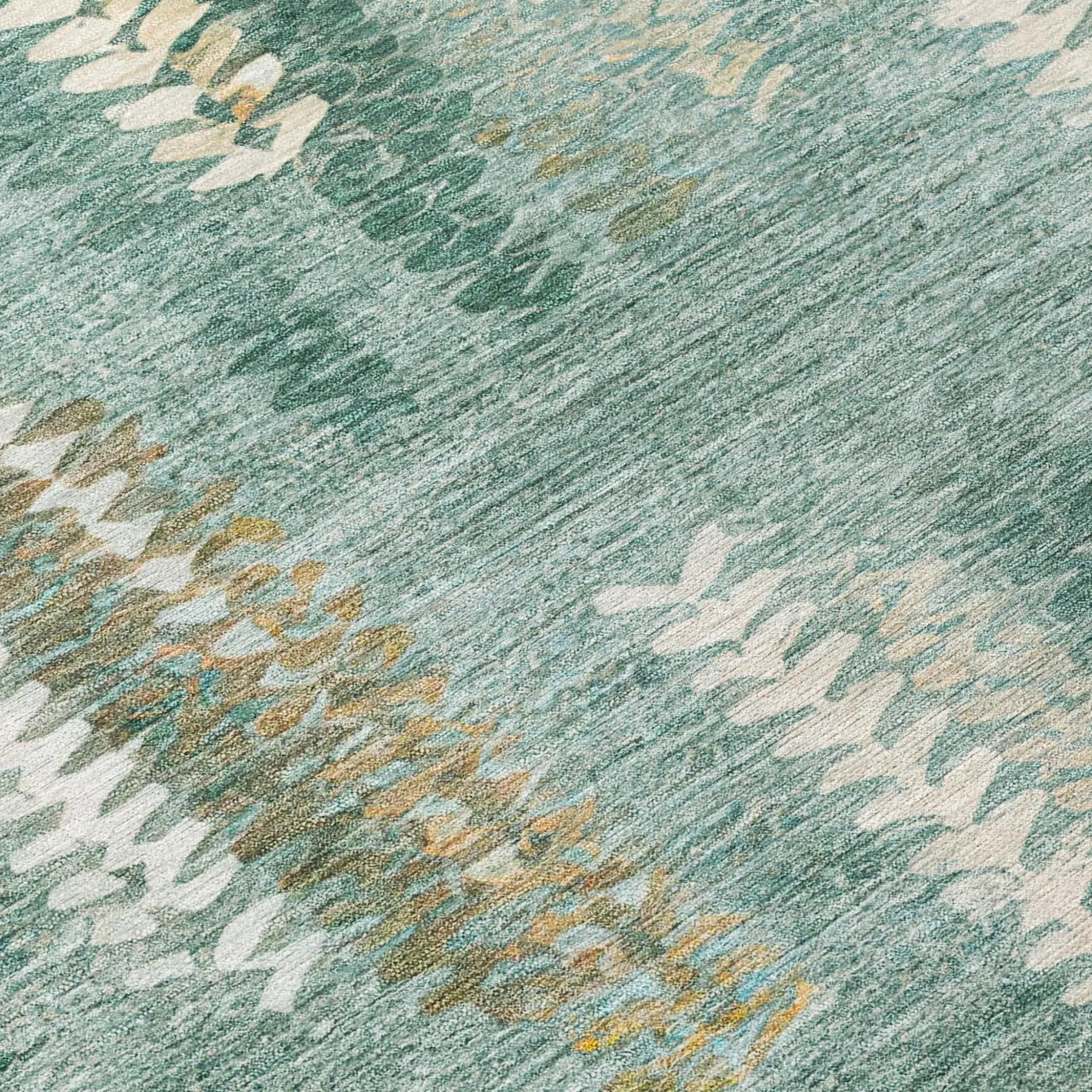 8' X 10' Aqua And Teal Blue Abstract Washable Indoor Outdoor Area Rug Homeroots Outdoor