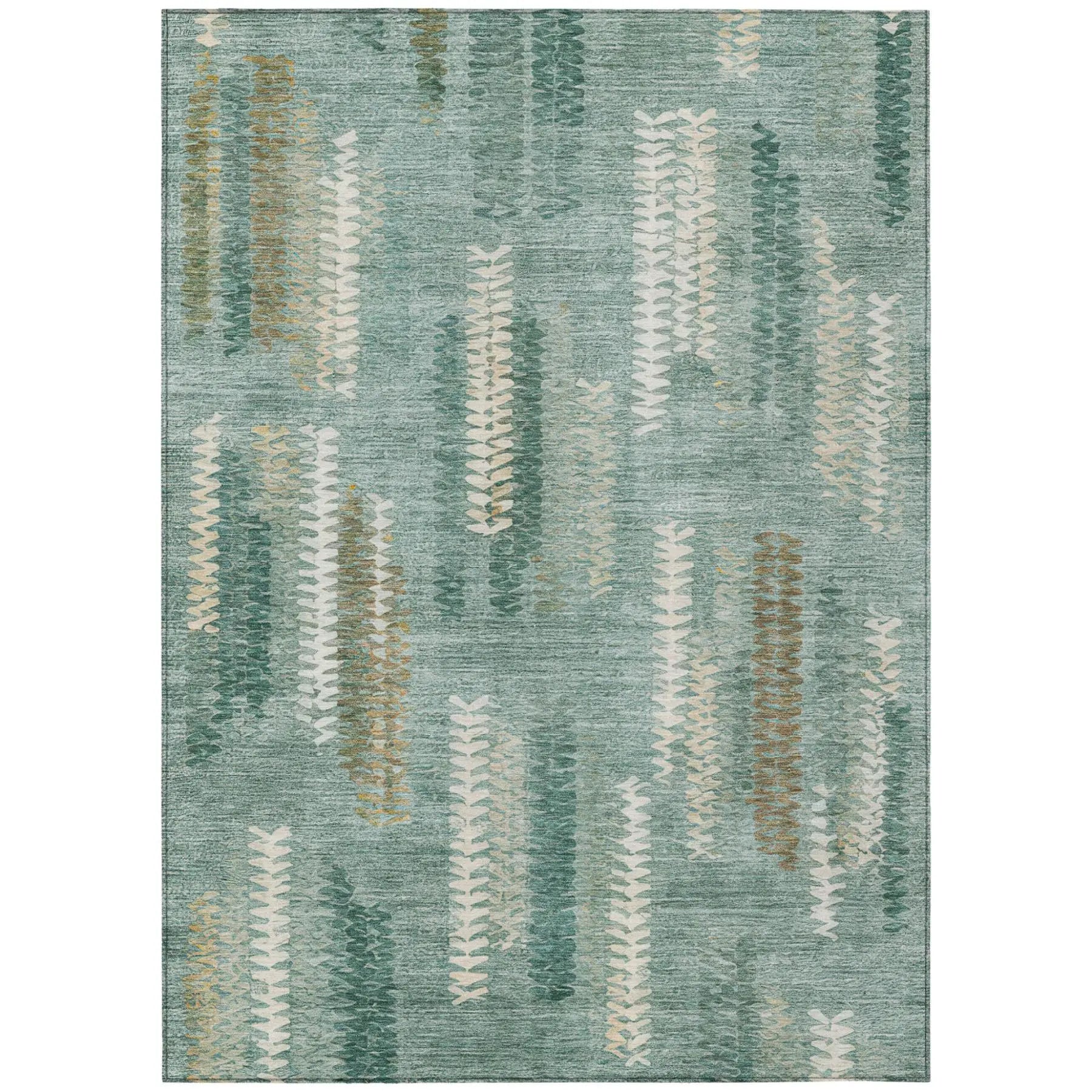 8' X 10' Aqua And Teal Blue Abstract Washable Indoor Outdoor Area Rug Homeroots Outdoor