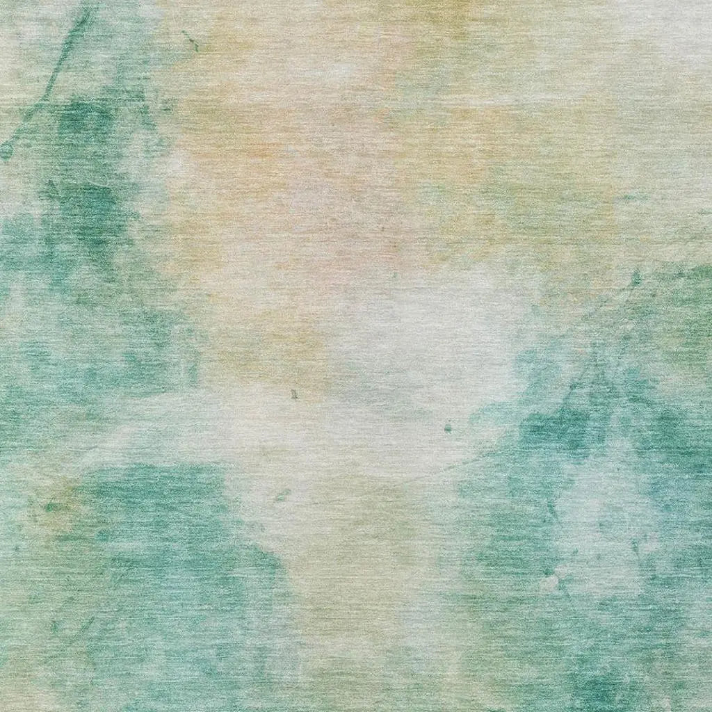 8' X 10' Aqua And Teal Blue Abstract Washable Indoor Outdoor Area Rug Homeroots Outdoor