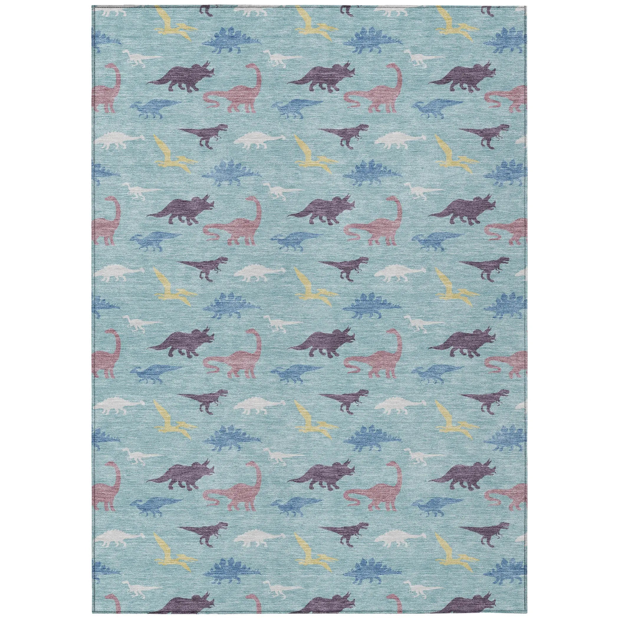 8' X 10' Aqua And Teal Blue Geometric Washable Indoor Outdoor Area Rug Homeroots Outdoor