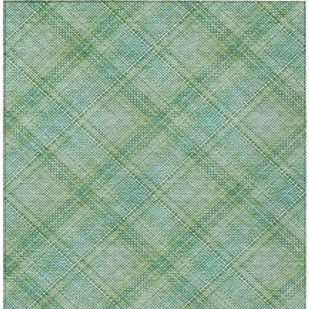 8' X 10' Aqua And Teal Blue Plaid Washable Indoor Outdoor Area Rug Homeroots Outdoor