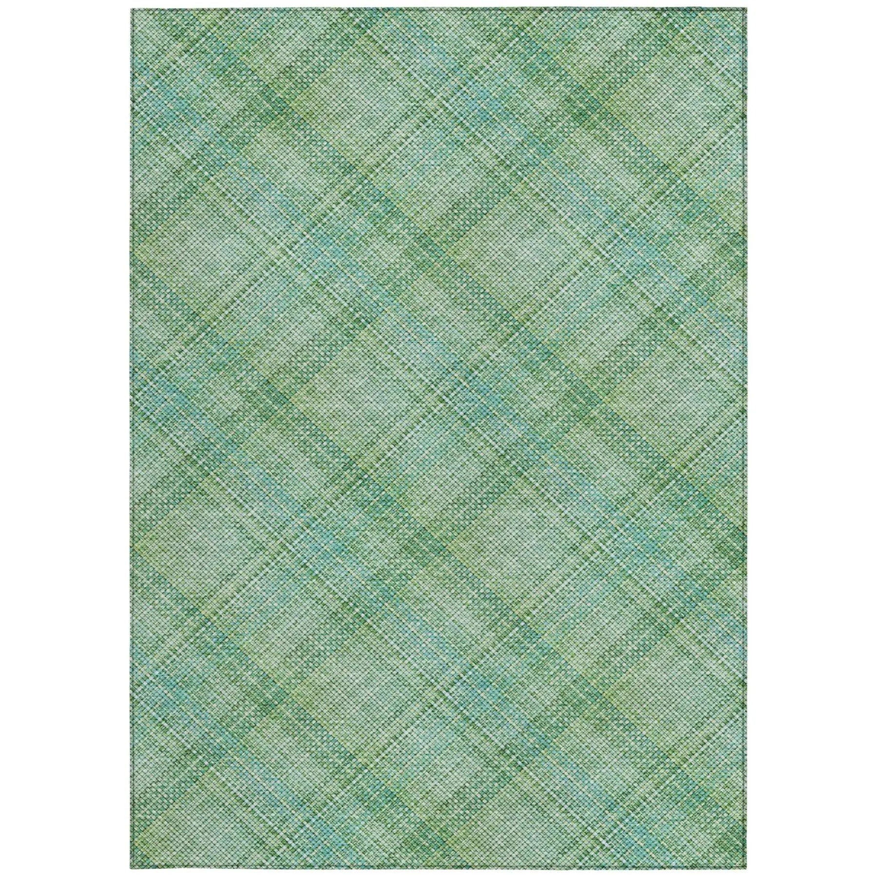 8' X 10' Aqua And Teal Blue Plaid Washable Indoor Outdoor Area Rug Homeroots Outdoor