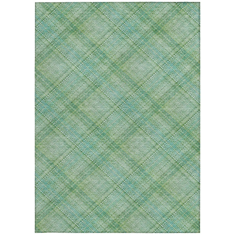 8' X 10' Aqua And Teal Blue Plaid Washable Indoor Outdoor Area Rug Homeroots Outdoor