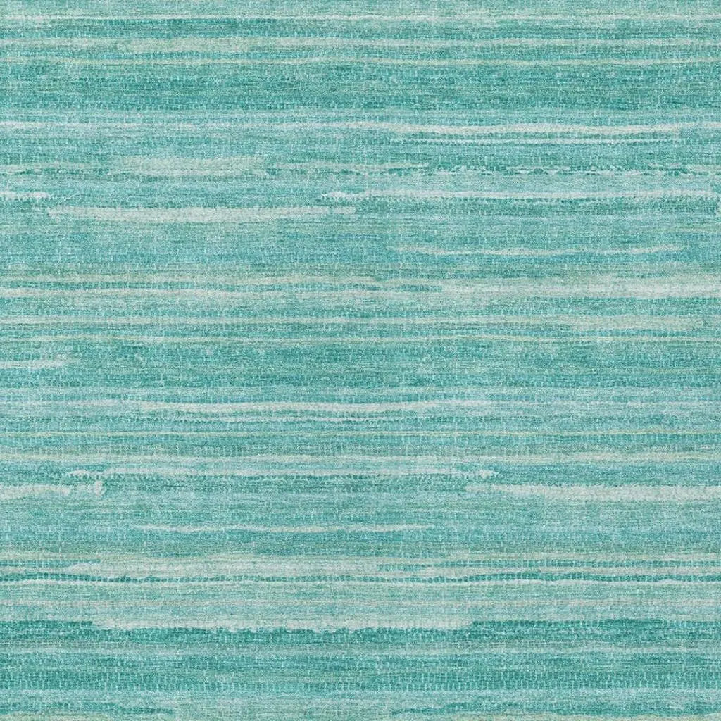 8' X 10' Aqua And Teal Blue Striped Washable Indoor Outdoor Area Rug Homeroots Outdoor