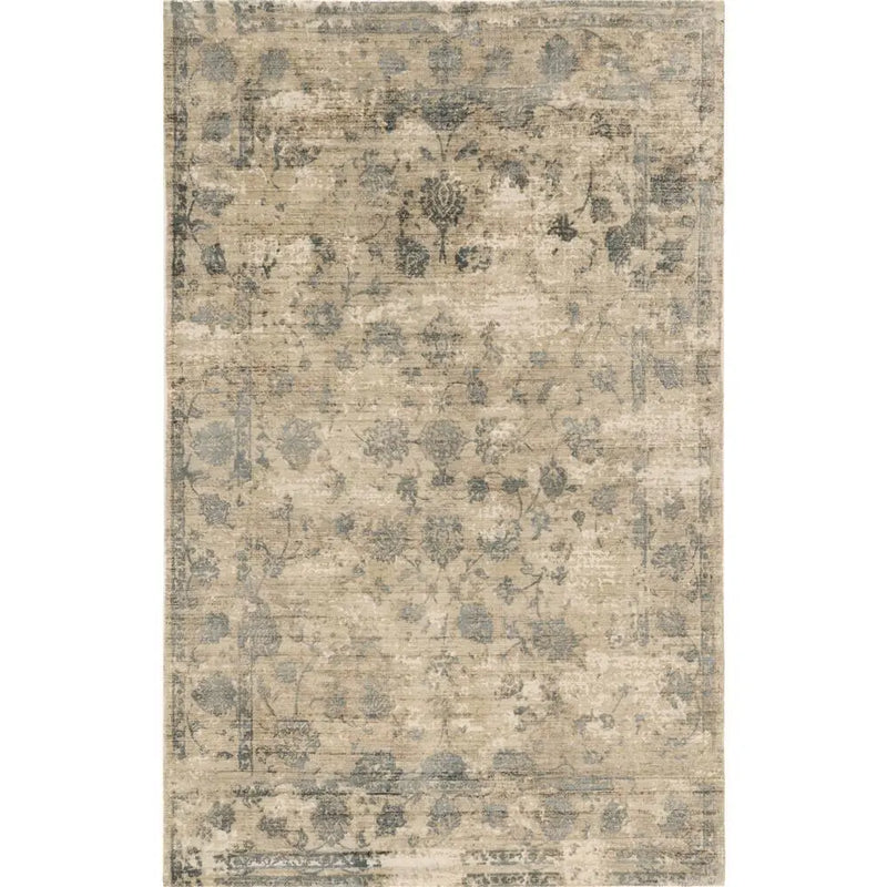 8' X 10' Beige And Blue Floral Medallion Hand Loomed Area Rug Homeroots Home Decor