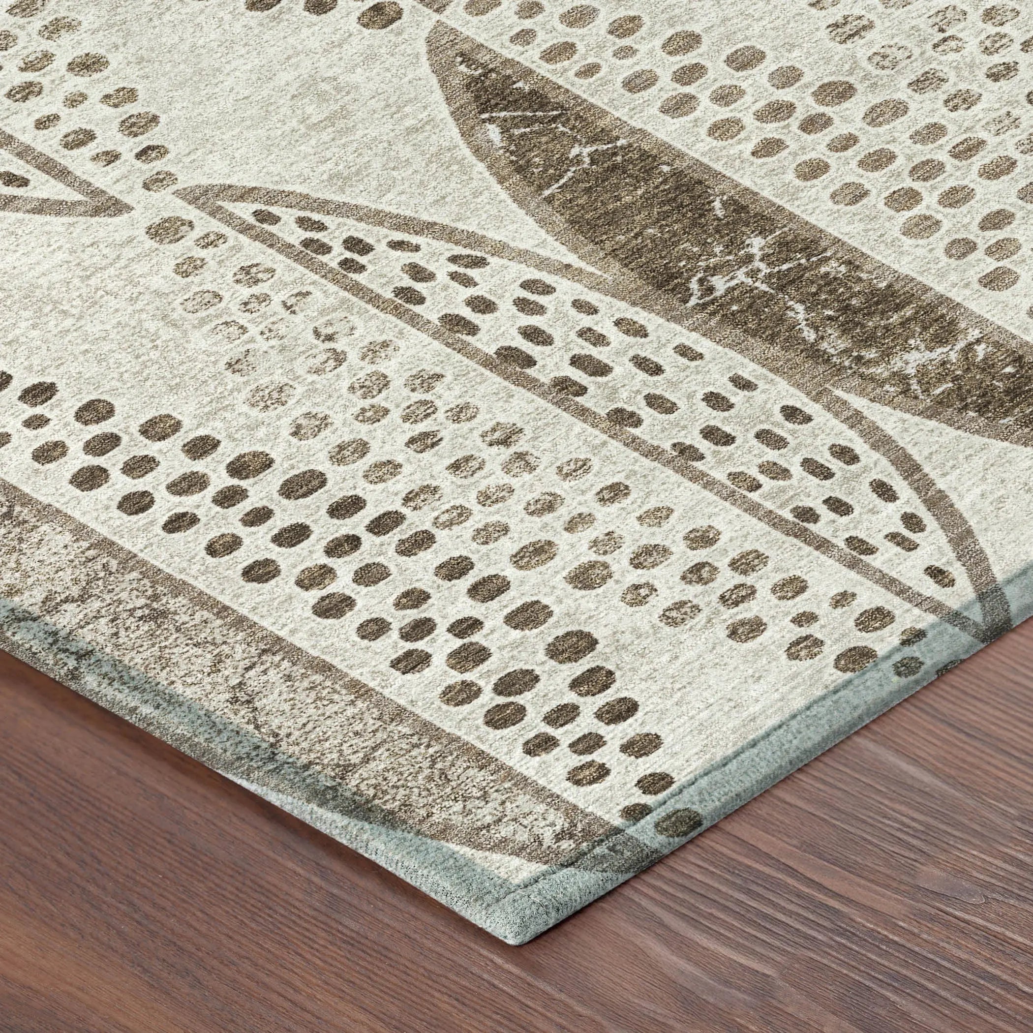 8' X 10' Beige And Blue Geometric Washable Indoor Outdoor Area Rug Homeroots Outdoor