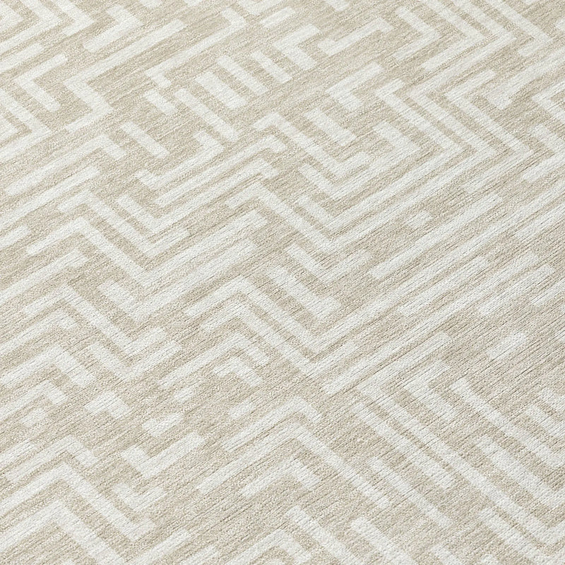 8' X 10' Beige And Blue Geometric Washable Indoor Outdoor Area Rug Homeroots Outdoor
