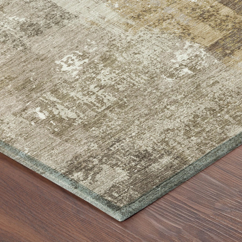 8' X 10' Beige And Brown Abstract Washable Indoor Outdoor Area Rug Homeroots Outdoor