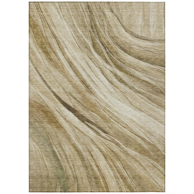 8' X 10' Beige And Brown Abstract Washable Indoor Outdoor Area Rug Homeroots Outdoor