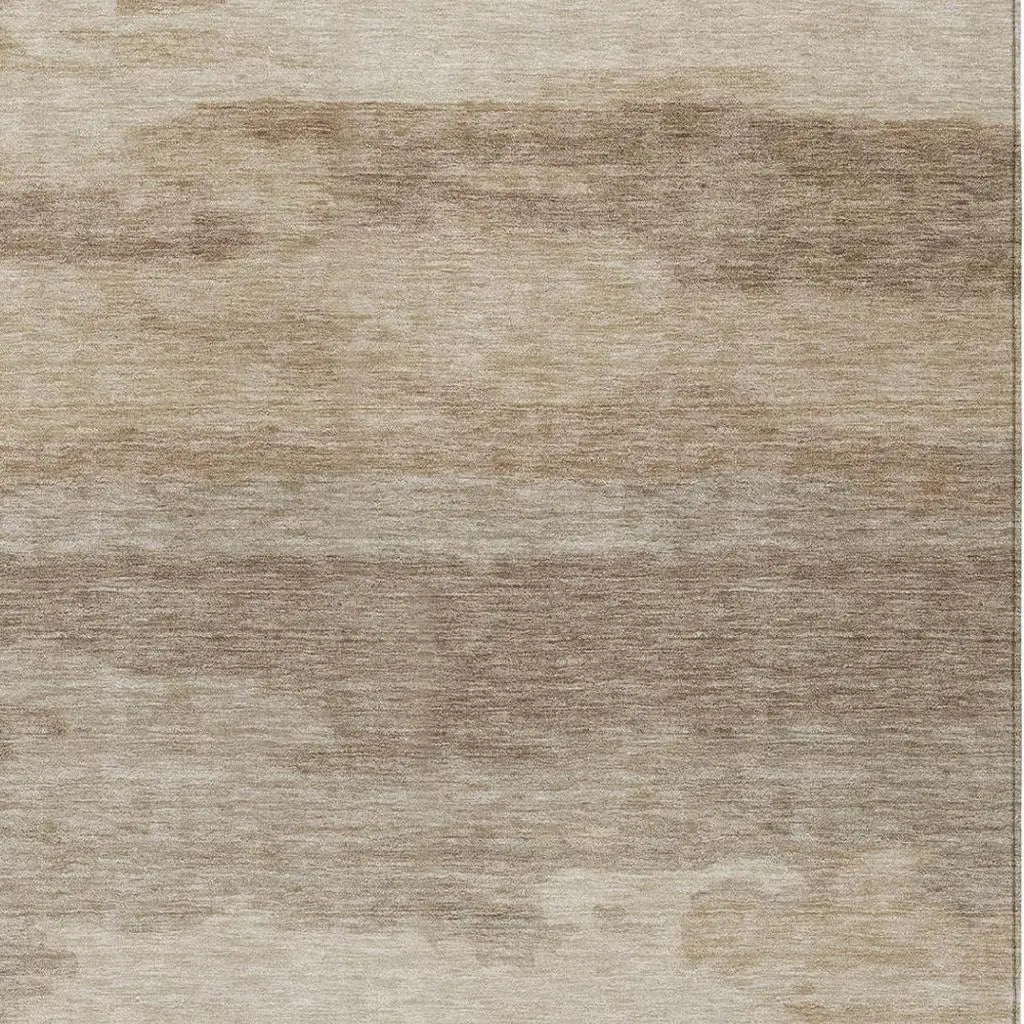 8' X 10' Beige And Brown Abstract Washable Indoor Outdoor Area Rug Homeroots Outdoor